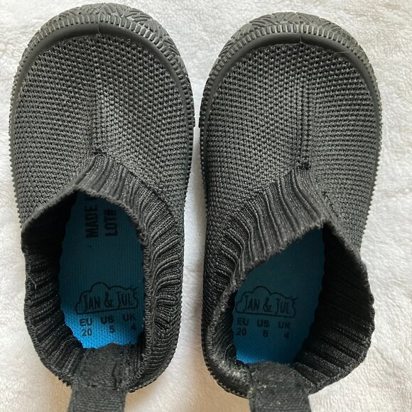 Jan & Jul Black Knit Hi-Top Shoes | Toddler Size 5 | Machine Washable Slip-On - Picture 9 of 11